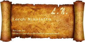 Lerch Nikoletta névjegykártya